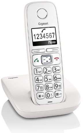 SIEMENS Telefono fisso cordless Siemens Gigaset (E260) con tasti grandi e ID chiamate argento